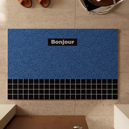 Retro Geometric Silk Ring Door Mat Non-Slip Dust-Resistant Entrance Floor Carpet