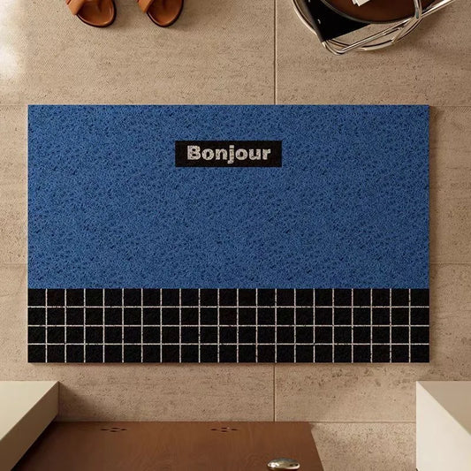 Retro Geometric Silk Ring Door Mat Non-Slip Dust-Resistant Entrance Floor Carpet
