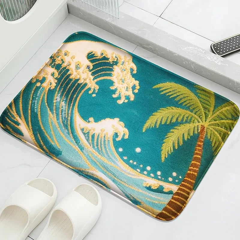 Bathroom Anti-Slip Door Mat Water-Absorbing Foot Rug Soft Machine Washable Shower Room Carpet Home Decor