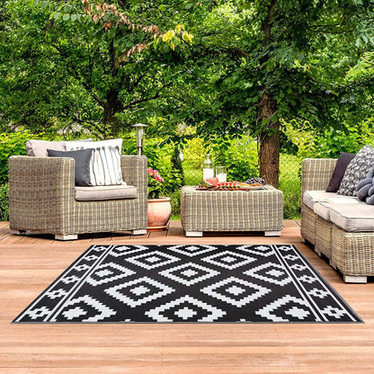 VIKAMA Outdoor Waterproof Area Rug Garden Patio Balcony Backyard Deck Carpet Mat