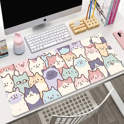 Cute Anime Cat Extended Gaming Desk Mat