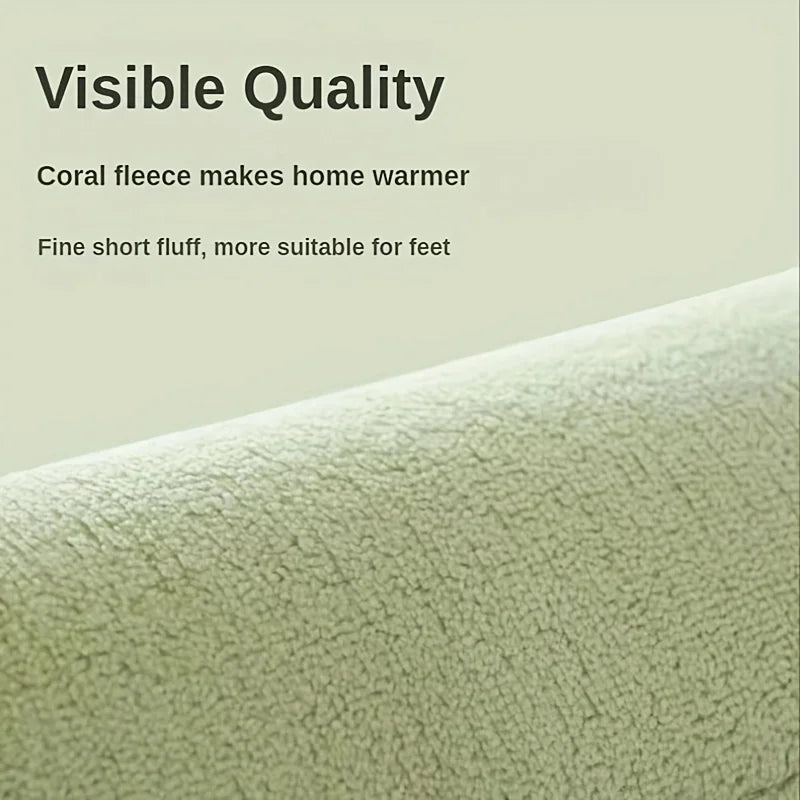 Home Simple Flannel Striped Bathroom Floor Mat Non-Slip Toilet Bathtub Side Door Mat
