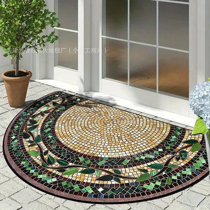 VIKAMA Semi-Circle Flannel Door Mat