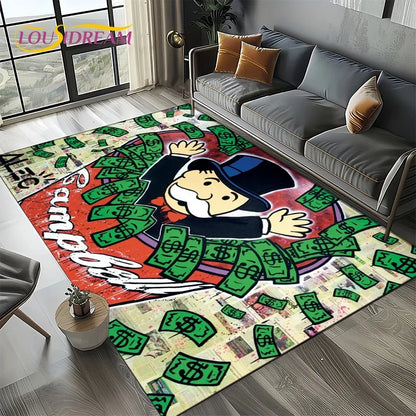 3D Monopoly Dollar Game Area Rug
