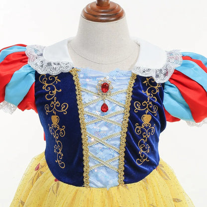 Disney Snow White Costume Dress With Cloak For Girls