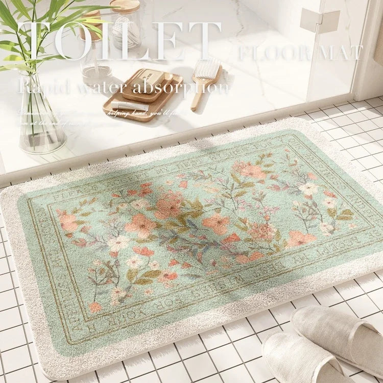 VIKAMA Floral Plush Entrance Doormat