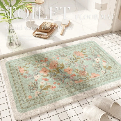 VIKAMA Floral Plush Entrance Doormat