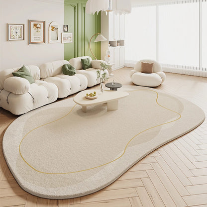 VIKAMA Green Irregular Plush Carpet Cream Style Living Room Bedroom Bedside Floor Mat Home Decor