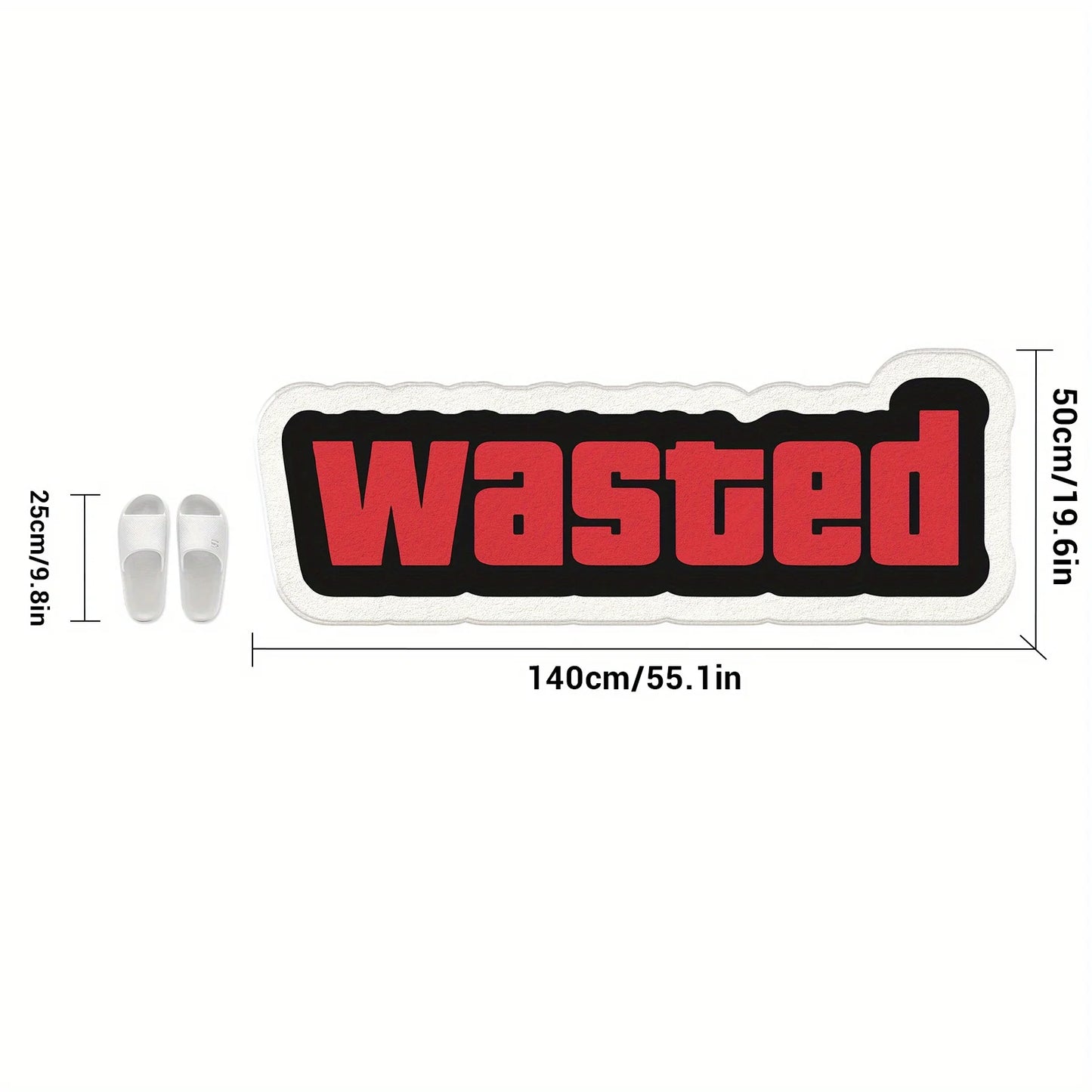 VIKAMA “WASTED” Red Print Non-Slip Floor Mat