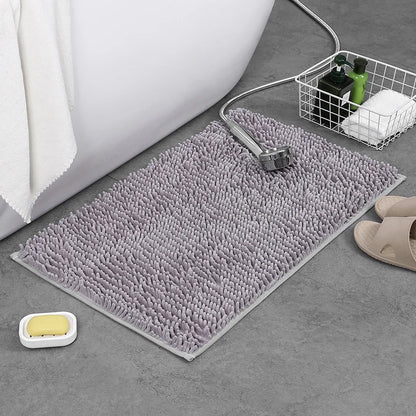 Non-Slip Shaggy Chenille Bathroom Rug Soft Thick Plush Mat Quick-Dry Durable PVC Backing Home Decor
