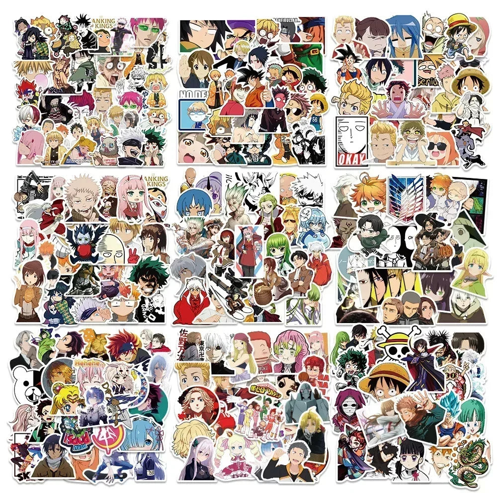 Mixed Anime Waterproof Sticker Set 100 300 Pieces