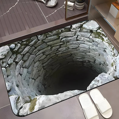 VIKAMA 3D Optical Illusion Vortex Non-Slip Entrance Doormat