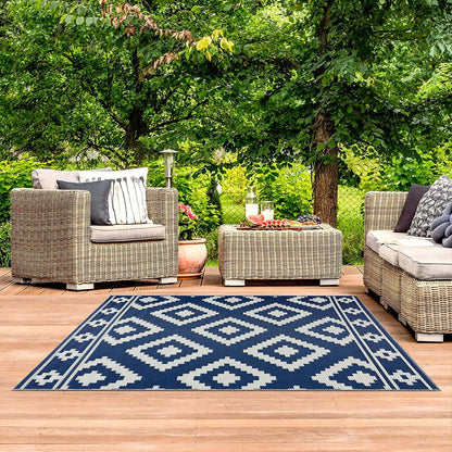 VIKAMA Outdoor Waterproof Area Rug Garden Patio Balcony Backyard Deck Carpet Mat