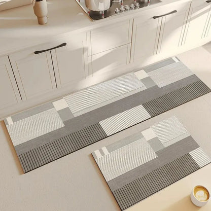 VIKAMA Multi-Function Non-Slip Absorbent Kitchen Bathroom Mat Pattern Carpet Home Decor
