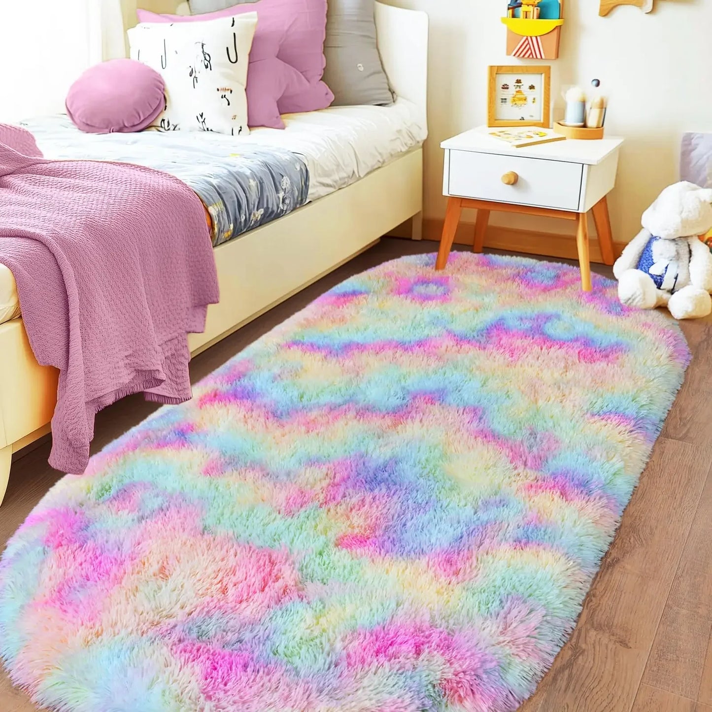 VIKAMA Soft Fleece Plush Bedroom Area Rug