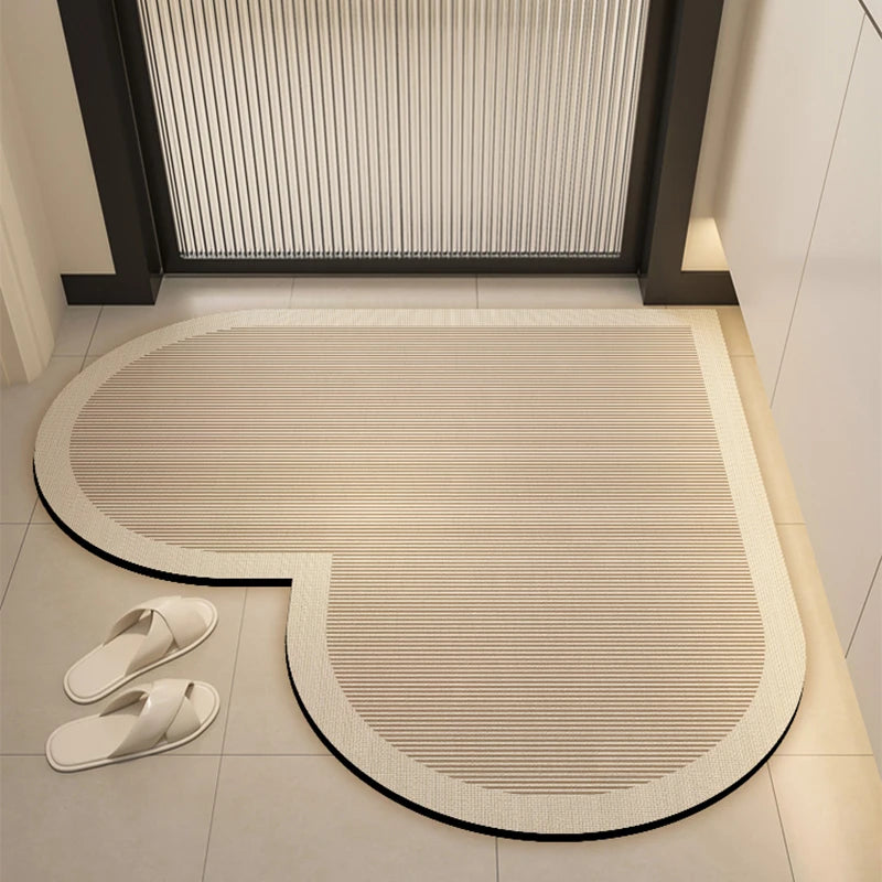 Heart-shaped quick-dry non-slip bath mat