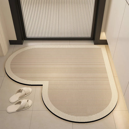 Heart-shaped quick-dry non-slip bath mat