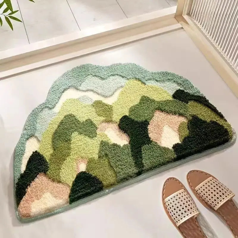 Watermelon Faux Cashmere Bathroom Floor Mat Non-Slip Toilet Carpet