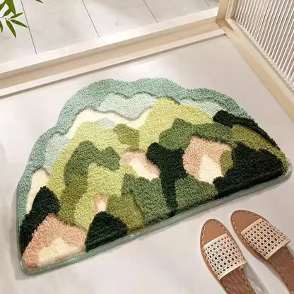Watermelon Faux Cashmere Bathroom Floor Mat Non-Slip Toilet Carpet