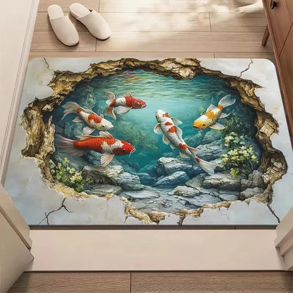 VIKAMA 3D Optical Illusion Anti-Slip Doormat