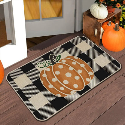 VIKAMA Halloween Autumn Door Mat Thanksgiving Welcome Non-Slip Indoor Outdoor Carpet