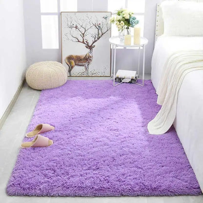 Pink Fluffy Girls Bedroom Area Rug