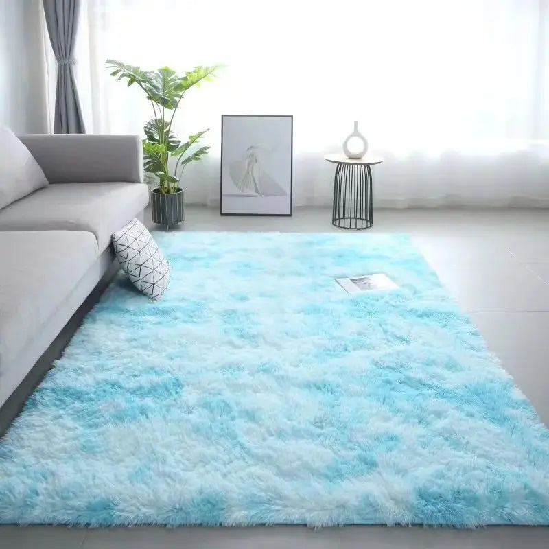 VIKAMA Silk Wool Tie-Dye Rug Non-Slip Washable Bedroom Living Room Kids Carpet Home Decor