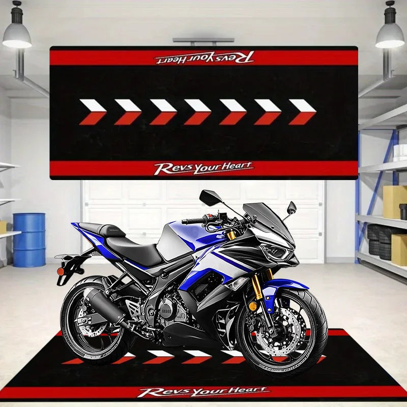 VIKAMA Racing Non-Slip Motorcycle Area Rug