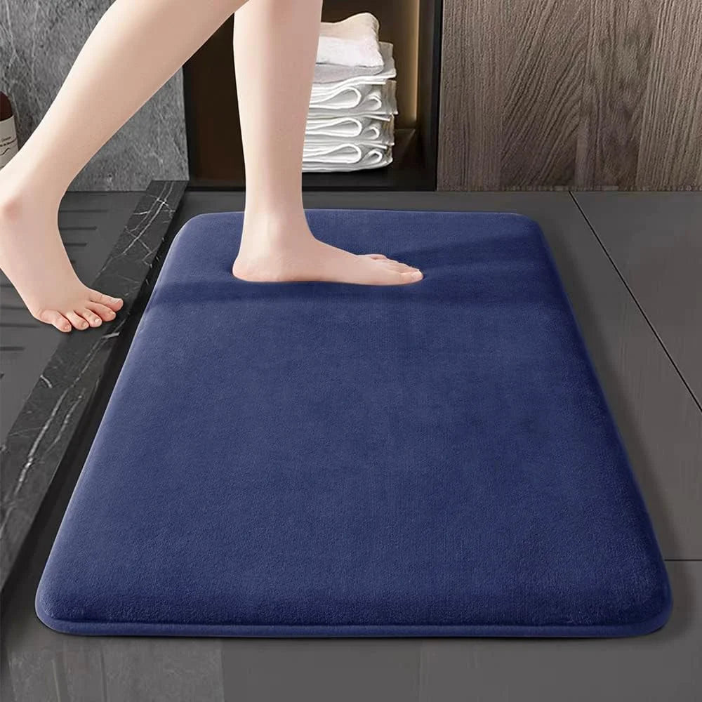 Absorbent Coral Velvet Bathroom Floor Mat Non-Slip Bath Door Mat Home Decoration