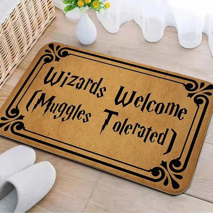 Wizards Muggles Welcome Door Mat