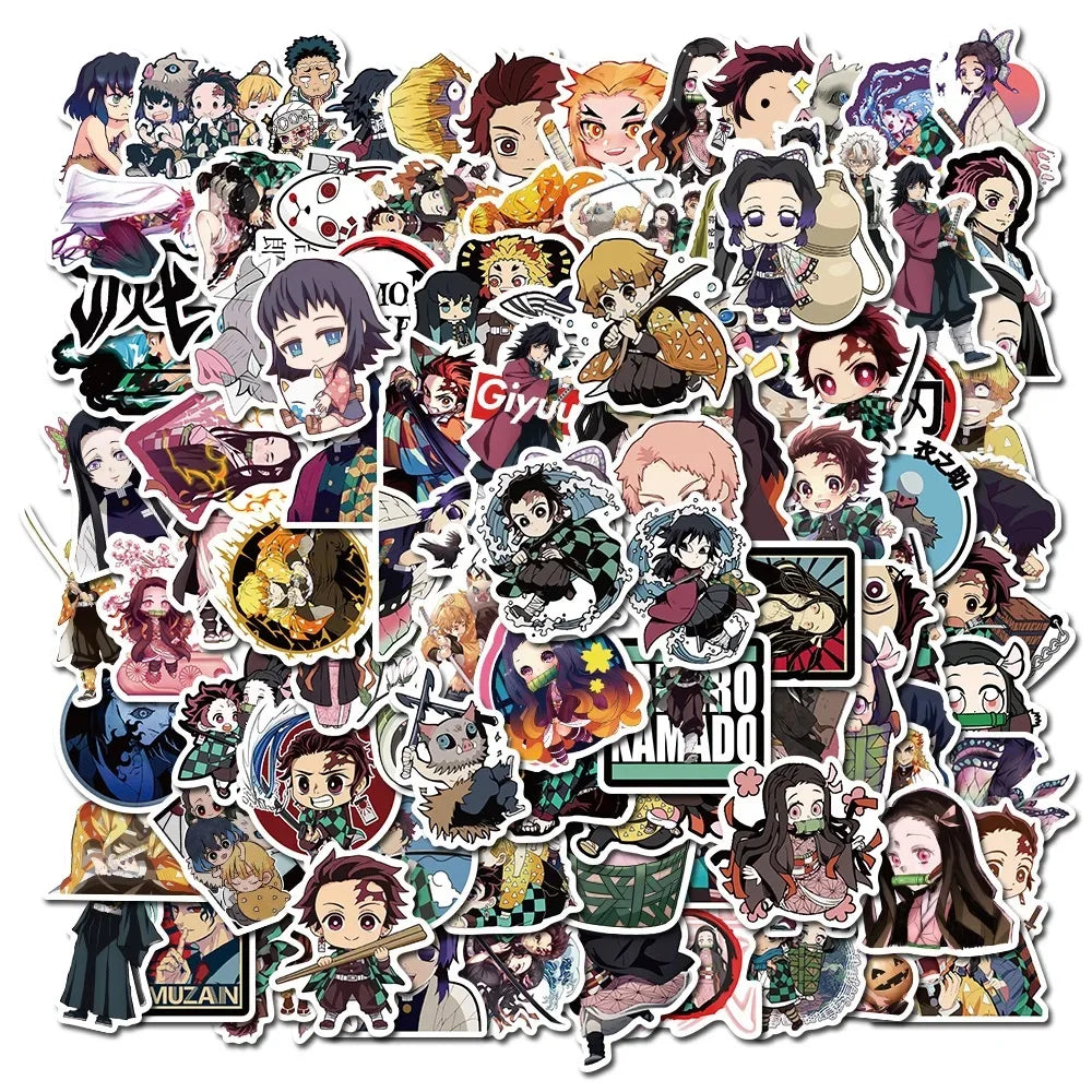 Mixed Anime Waterproof Sticker Set 100 Pieces