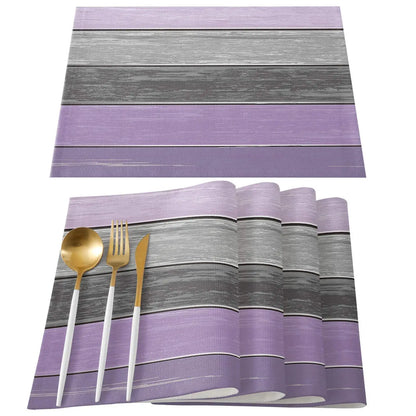Retro Barn Wood Texture Polyester Placemat Set