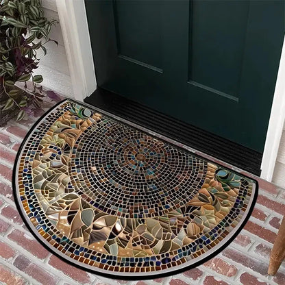 VIKAMA Semi-Circle Flannel Door Mat