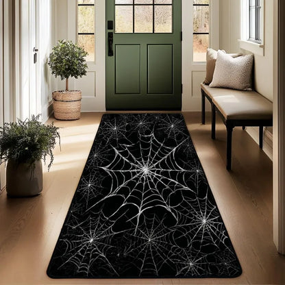 Gothic Skull Rose Runner Rug
