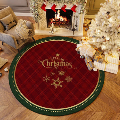 VIKAMA Christmas Tree Round Anti-Slip Rug