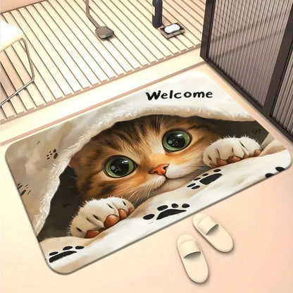 Kitten Anti-Slip Door Mat