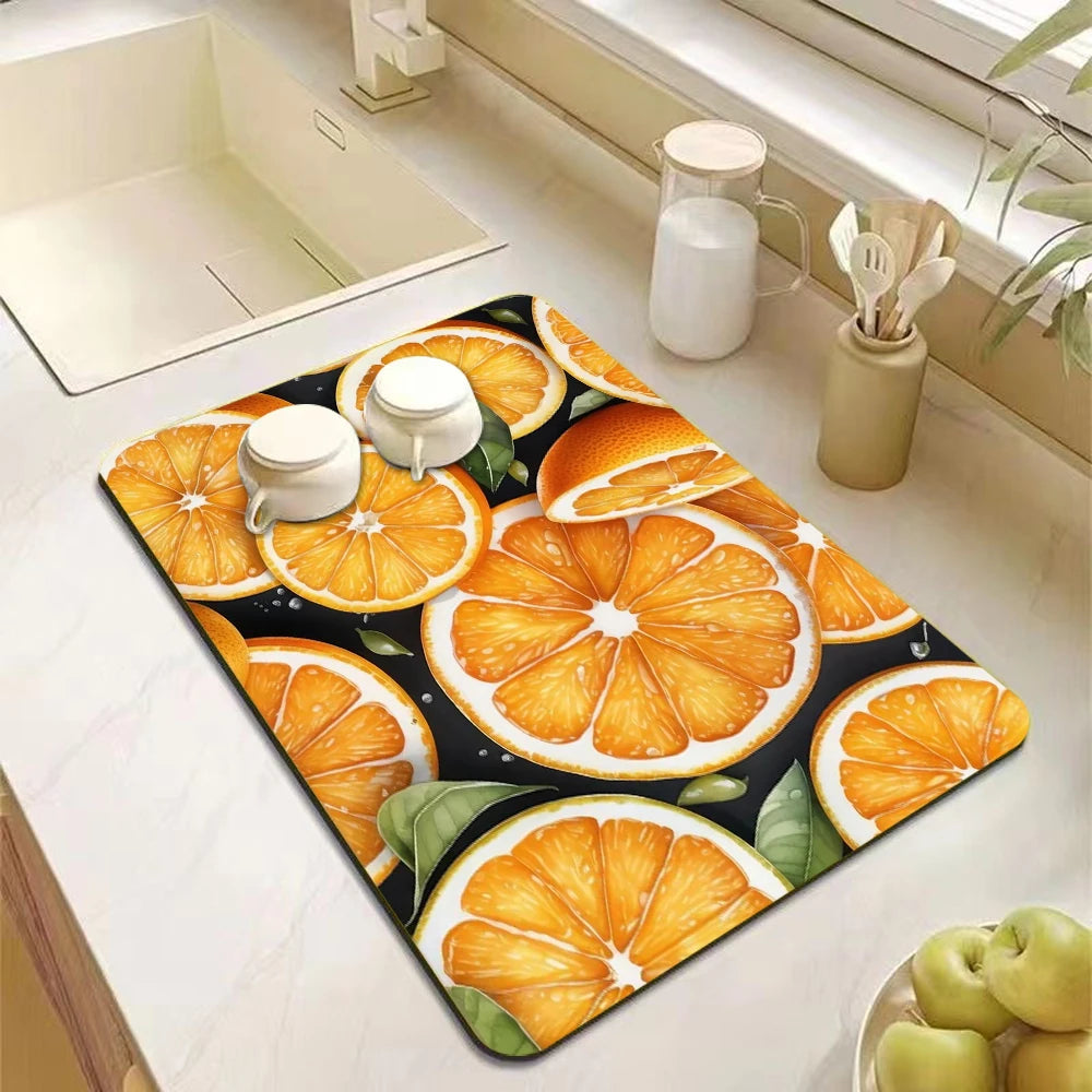 Fruit Pattern Anti-Slip Kitchen Counter Mat