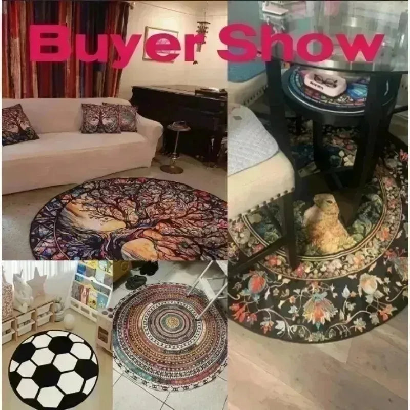 3D vortex optical illusion round rug