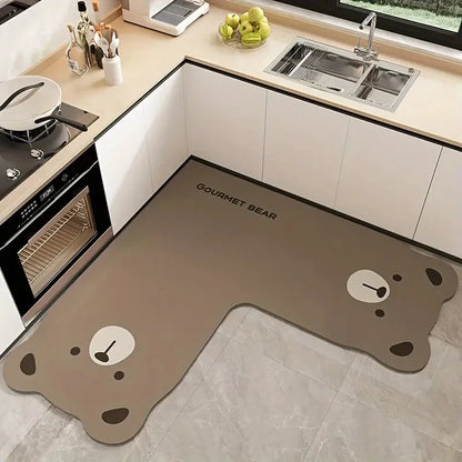 VIKAMA Cartoon Panda Absorbent Non-Slip Kitchen Floor Mat