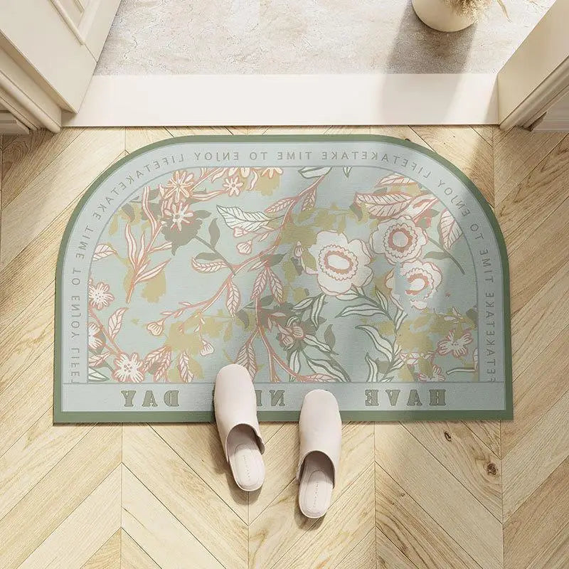 Light Luxury European Floral Bathroom Absorbent Diatom Mud Non-slip Floor Mat Door Mat