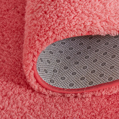 Beige Fluffy Bedroom Area Rug