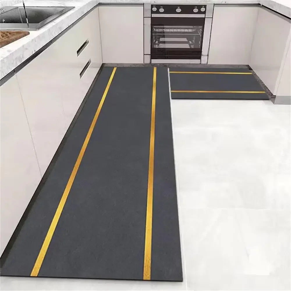 VIKAMA Washable Anti-Slip Kitchen & Bedside Runner Mat Set
