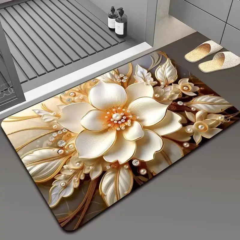 Quick-dry non-slip bath door mat