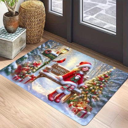 VIKAMA Christmas Gnome Non-Slip Area Rug