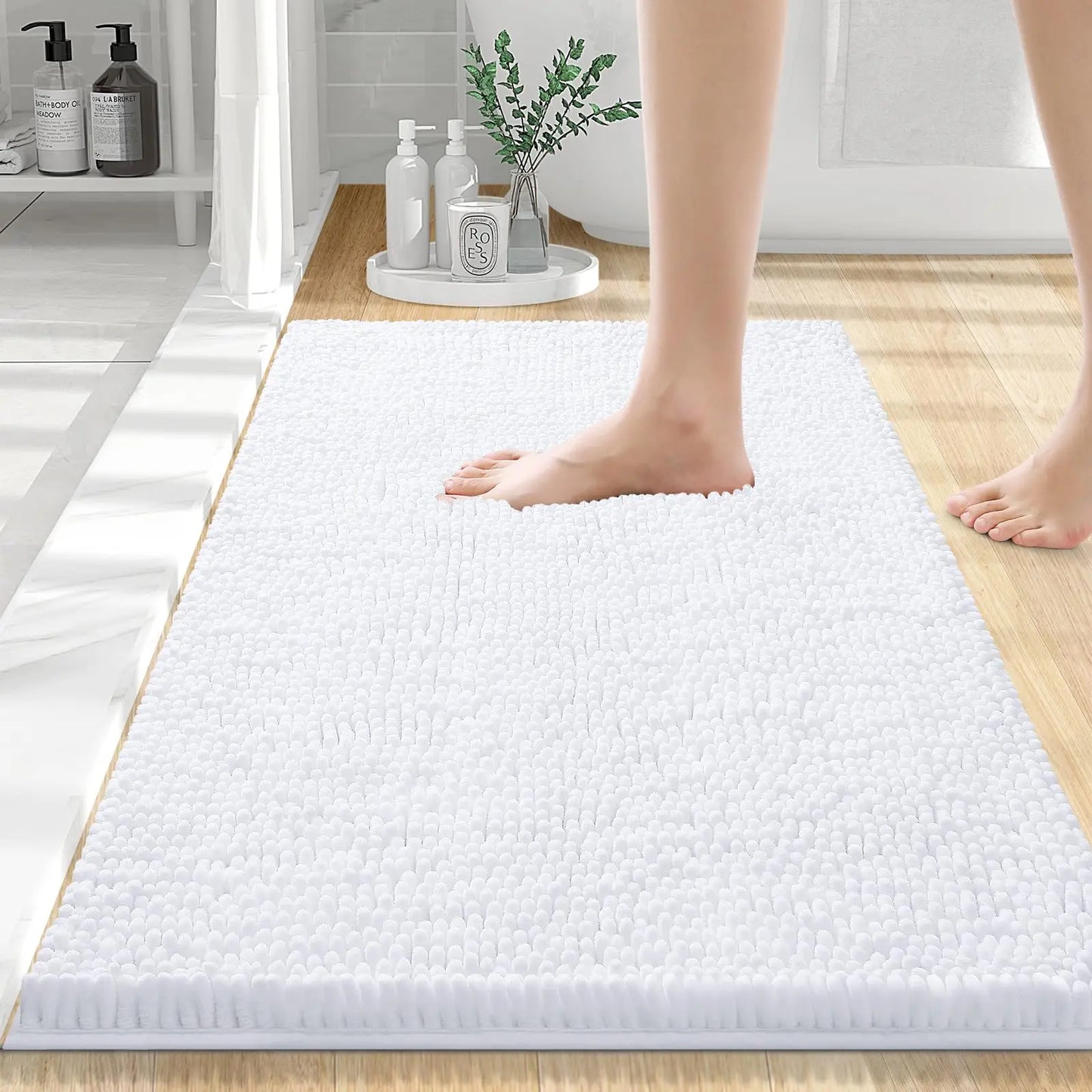 Olanly Chenille Non-Slip Absorbent Bath Mat
