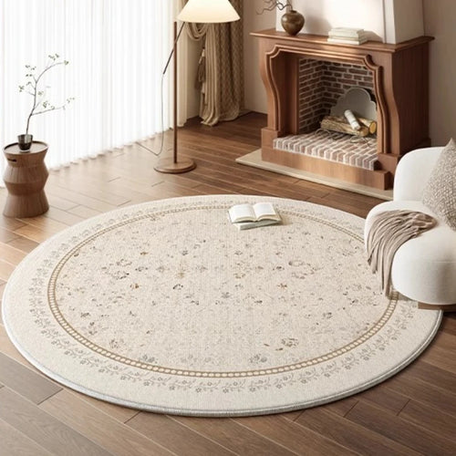 Medieval Style Round Light Luxury Washable Area Rug