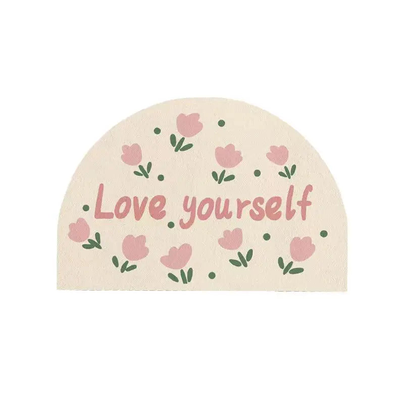 VIKAMA Cartoon Bathroom Non-Slip Faux Cashmere Rug Bedroom Entrance Floor Mat Home Decor