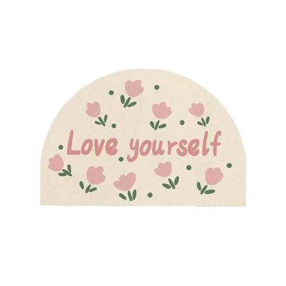 VIKAMA Cartoon Bathroom Non-Slip Faux Cashmere Rug Bedroom Entrance Floor Mat Home Decor