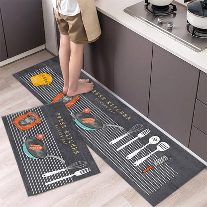 VIKAMA Kitchen Floor Mat Long Strip Non-Slip Corridor Bedroom Entrance Carpet