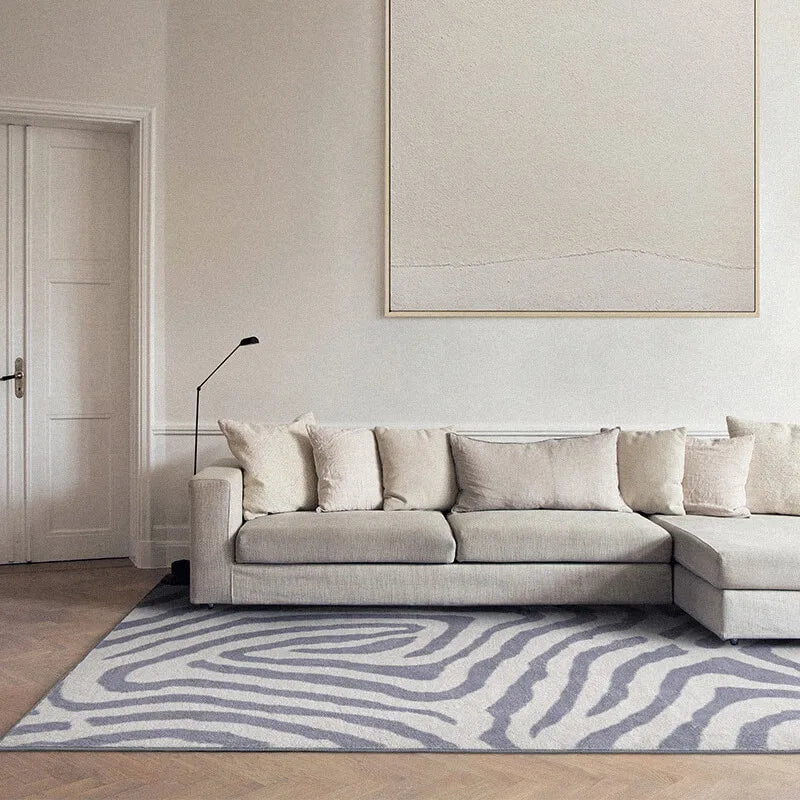 Nordic Zebra Pattern Fluffy Plush Non-Slip Area Rug
